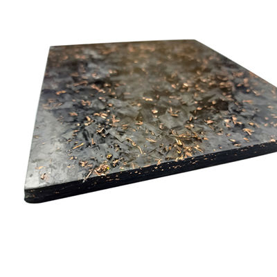 Feuille de fibre de carbone composite forgée à effet marbre avec poudre de cuivre et feuille d'or
