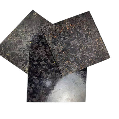 Feuille de fibre de carbone composite forgée à effet marbre avec poudre de cuivre et feuille d'or