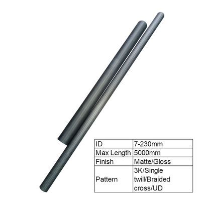 Temps d'échantillonnage de 15 jours pour les tubes en fibre de carbone 180 mm 200 mm 230 mm de diamètre