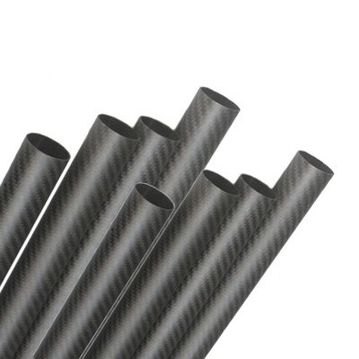 Tubes en fibres de carbone à haute résistance à la traction de 3k Twill Surface pour applications industrielles