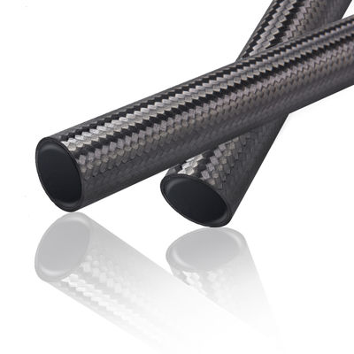 Champ d'aviation 100% tube solide en fibre de carbone 3K Twill tube rond pour les accessoires de drones