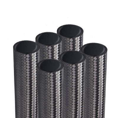 Champ d'aviation 100% tube solide en fibre de carbone 3K Twill tube rond pour les accessoires de drones