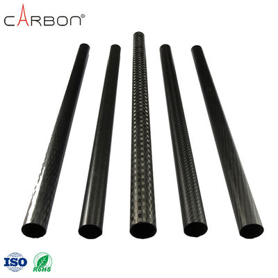Tubes en fibre de carbone de couleur noire de haute résistance à 0,001% de teneur en azote