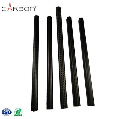 Tubes en fibre de carbone de couleur noire de haute résistance à 0,001% de teneur en azote