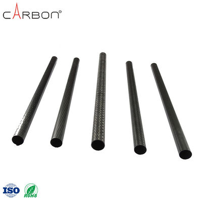 Tubes en fibre de carbone de couleur noire de haute résistance à 0,001% de teneur en azote
