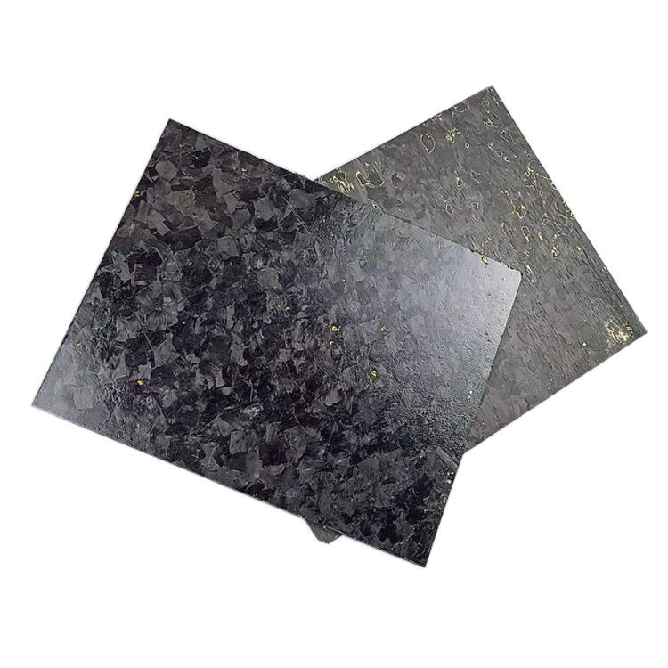 Feuille de fibre de carbone composite forgée à effet marbre avec poudre de cuivre et feuille d'or