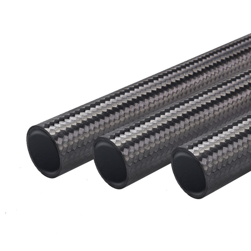 Champ d'aviation 100% tube solide en fibre de carbone 3K Twill tube rond pour les accessoires de drones