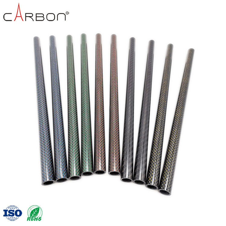 Tubes en fibre de carbone de couleur noire de haute résistance à 0,001% de teneur en azote